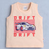BUMZEE Peach & Green Boys Sleeveless T-Shirt Pack Of 2