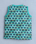 Bumzee Peach & Green Graphic Print T-Shirt, Pack of 2, Sleeveless, 100% Cotton