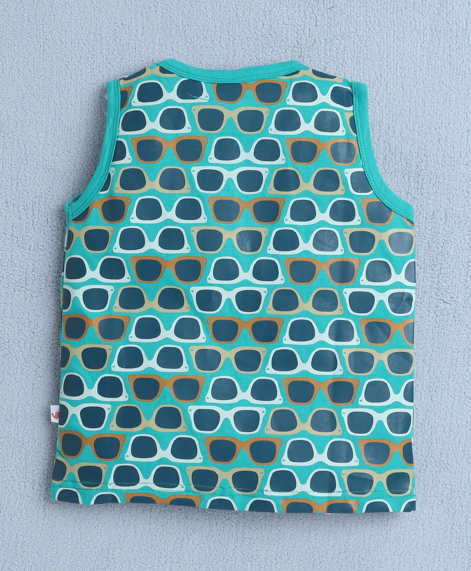 BUMZEE Peach & Green Boys Sleeveless T-Shirt Pack Of 2