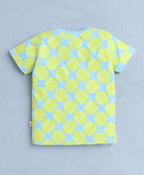 Bumzee Navy & Yellow Animal Print T-Shirt, Pack of 2, Half Sleeves, 100% Cotton