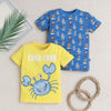 BUMZEE Yellow & Blue Boys Half Sleeves T-Shirt Pack Of 2