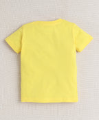 Bumzee Yellow & Blue Animal Print T-Shirt, Pack of 2, Half Sleeves, 100% Cotton (Style Peb10326)