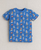 Bumzee Yellow & Blue Animal Print T-Shirt, Pack of 2, Half Sleeves, 100% Cotton (Style Peb10326)