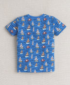 Bumzee Yellow & Blue Animal Print T-Shirt, Pack of 2, Half Sleeves, 100% Cotton (Style Peb10326)