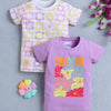 BUMZEE Lavender & Multi Girls Half Sleeves T-Shirt Pack Of 2