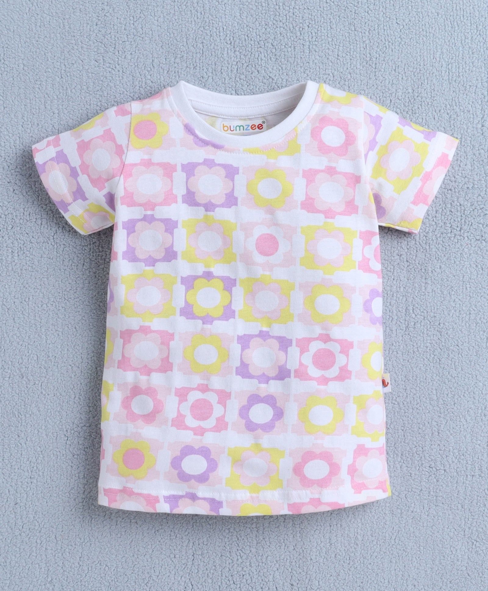 BUMZEE Lavender & Multi Girls Half Sleeves T-Shirt Pack Of 2