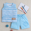 BUMZEE Sky Blue Boys Sleeveless T-Shirt & Short Set