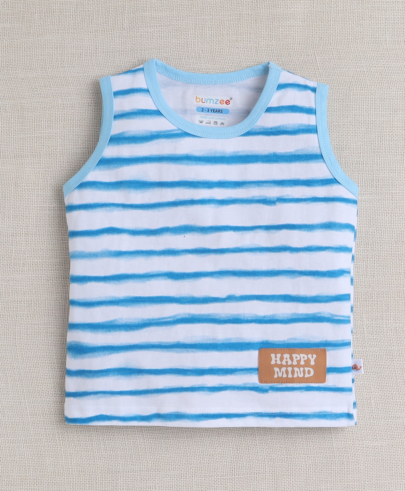 BUMZEE Sky Blue Boys Sleeveless T-Shirt & Short Set
