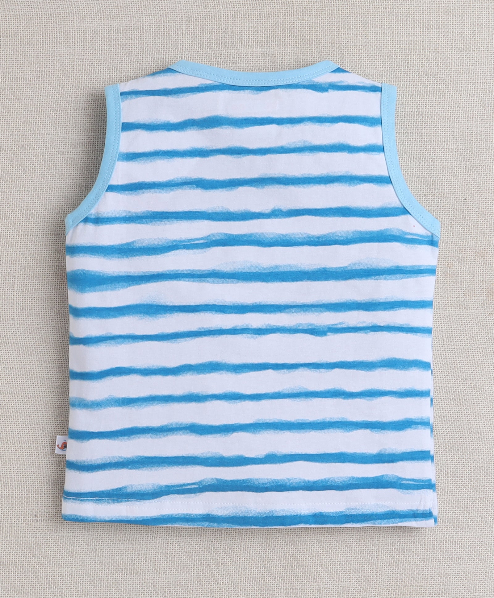 BUMZEE Sky Blue Boys Sleeveless T-Shirt & Short Set