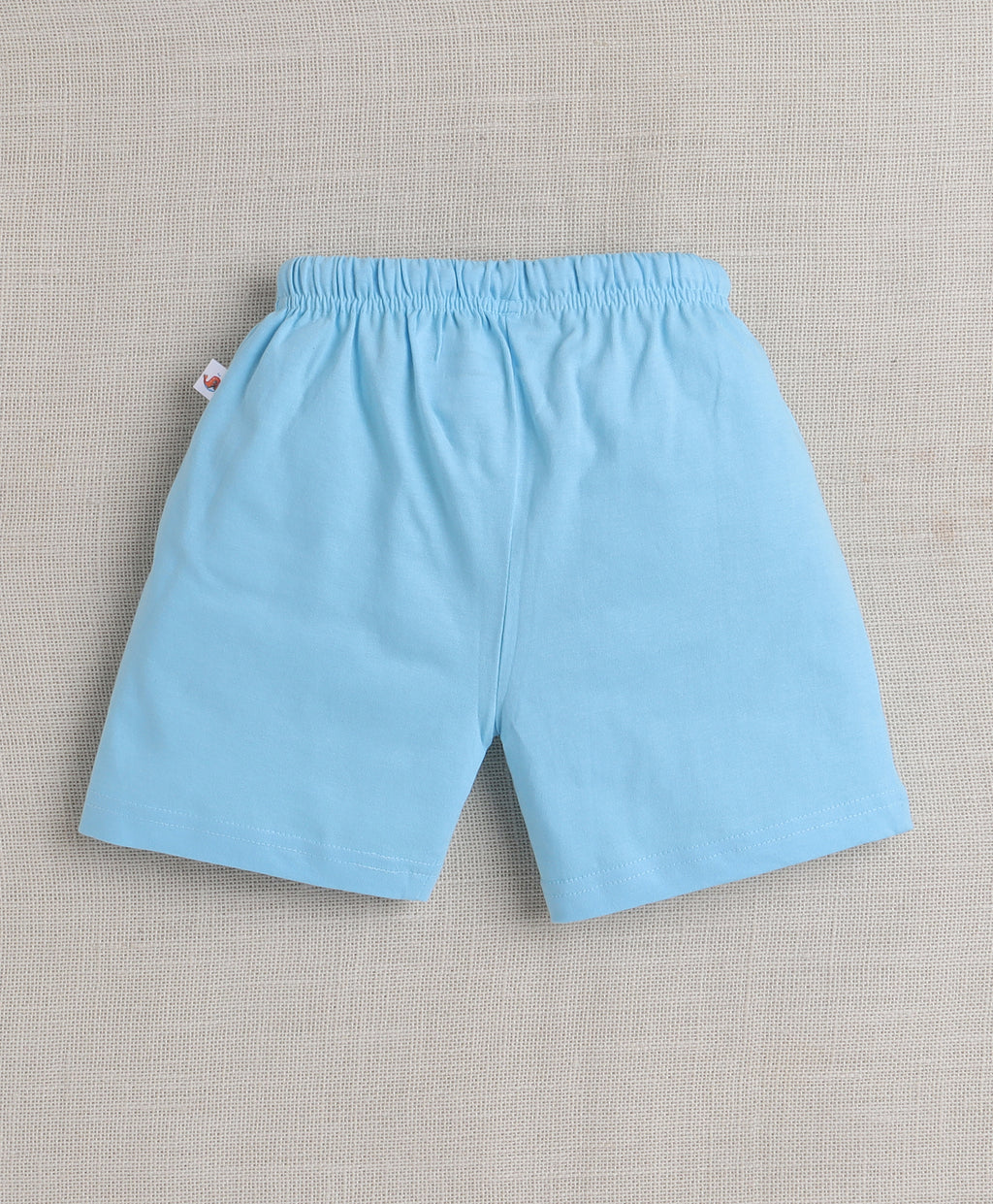 Bumzee Sky Blue Striped T-Shirt & Short Set, Sleeveless, 100% Cotton