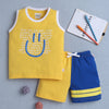 BUMZEE Yellow & Royal Blue Boys Sleeveless T-Shirt & Short Set