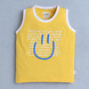 BUMZEE Yellow & Royal Blue Boys Sleeveless T-Shirt & Short Set