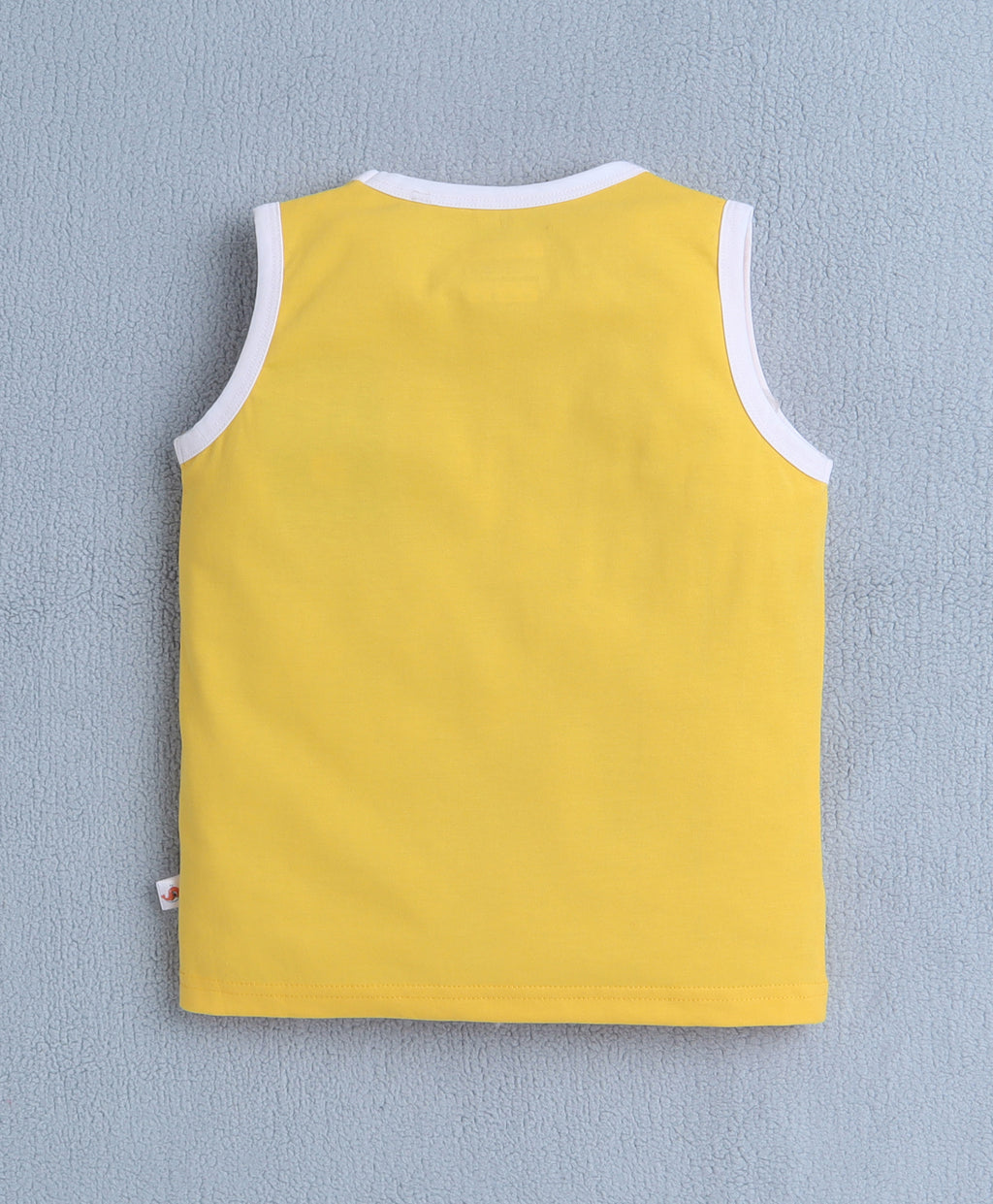 Bumzee Yellow & Royal Blue Graphic Print T-Shirt & Short Set, Sleeveless