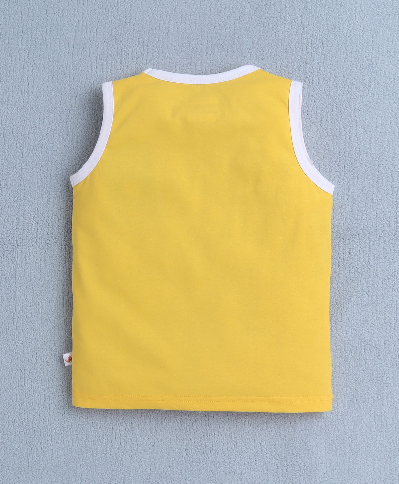 BUMZEE Yellow & Royal Blue Boys Sleeveless T-Shirt & Short Set