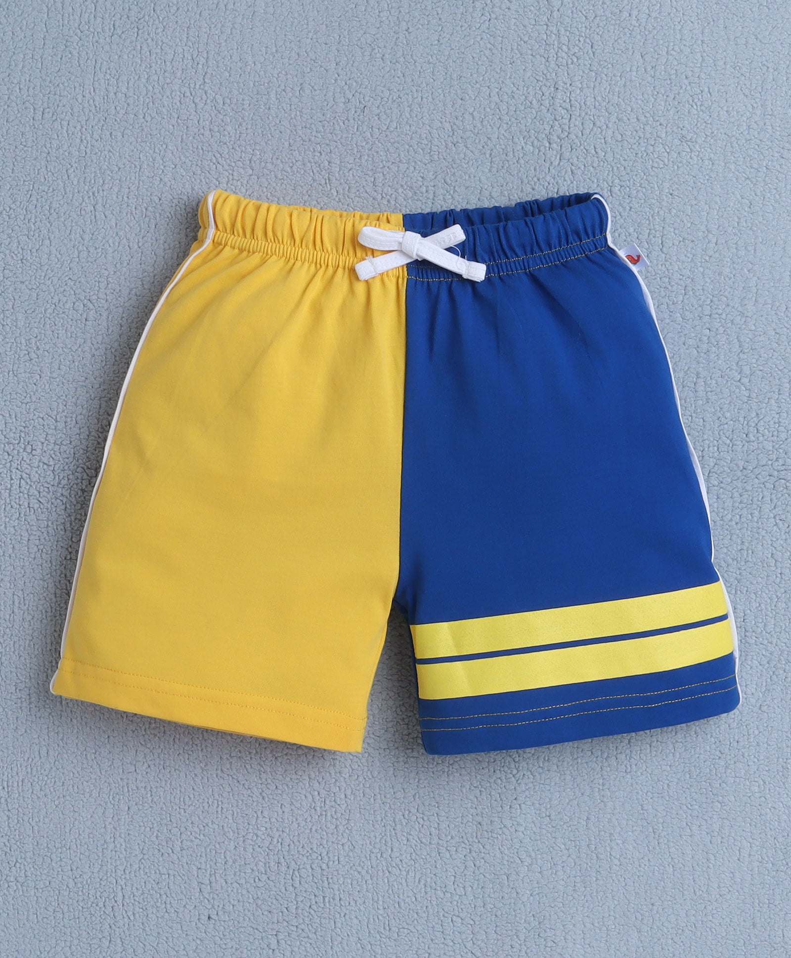 BUMZEE Yellow & Royal Blue Boys Sleeveless T-Shirt & Short Set