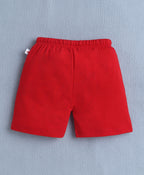 Bumzee Red & Pista Green Graphic Print Shorts, Pack of 2, 100% Cotton