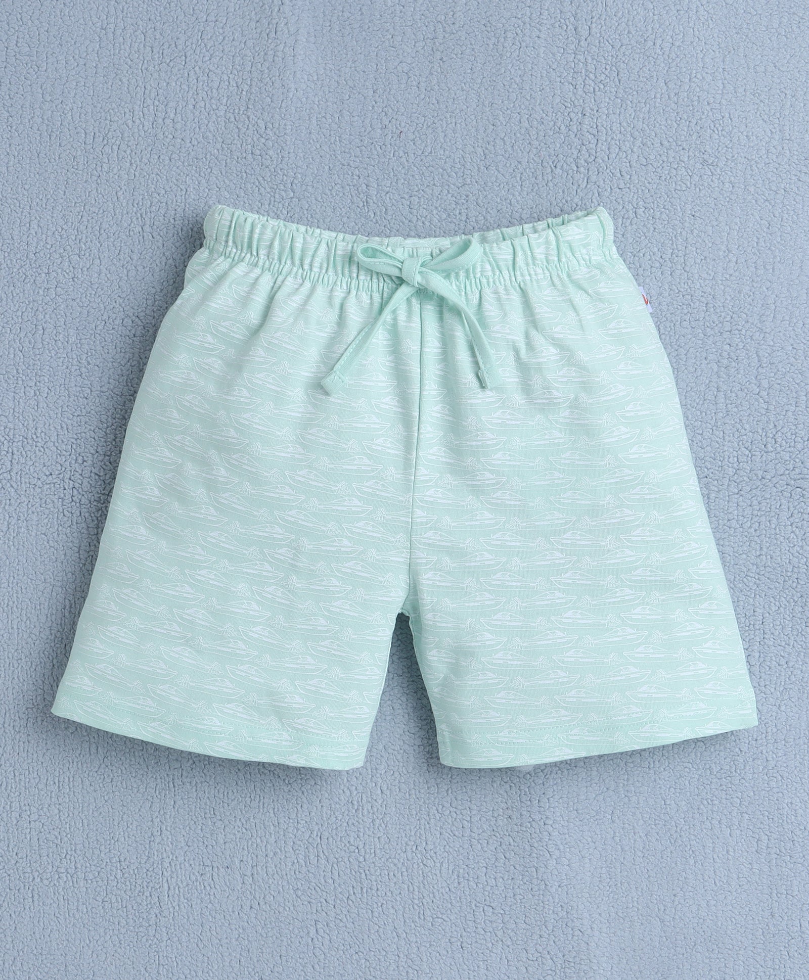 BUMZEE Red & Pista Green Boys Shorts Pack Of 2
