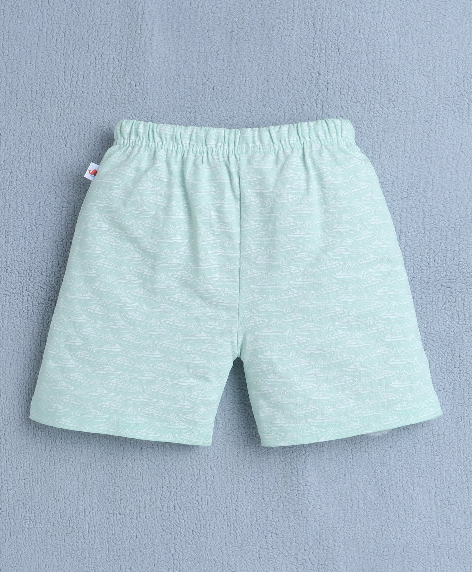 BUMZEE Red & Pista Green Boys Shorts Pack Of 2