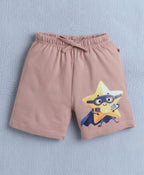 Bumzee Brown & Navy Graphic Print Shorts, Pack of 2, 100% Cotton