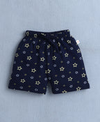 Bumzee Brown & Navy Graphic Print Shorts, Pack of 2, 100% Cotton