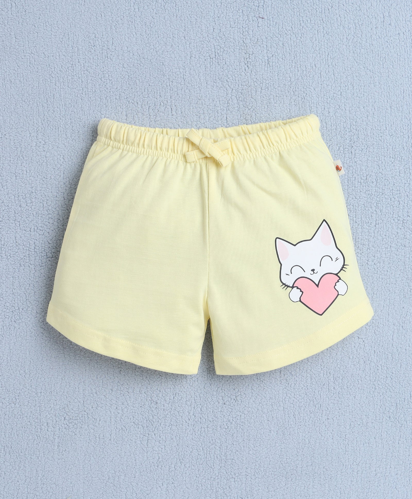 BUMZEE Yellow & White Girls Shorts Pack Of 2