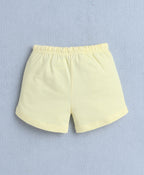 Bumzee Yellow & White Graphic Print Shorts, Pack of 2, 100% Cotton