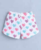 Bumzee Yellow & White Graphic Print Shorts, Pack of 2, 100% Cotton