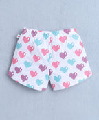 Bumzee Yellow & White Graphic Print Shorts, Pack of 2, 100% Cotton