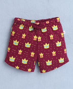 Bumzee Indigo & Magenta Graphic Print Shorts, Pack of 2, 100% Cotton