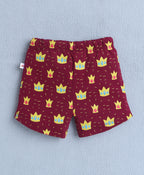 Bumzee Indigo & Magenta Graphic Print Shorts, Pack of 2, 100% Cotton