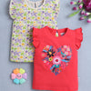 BUMZEE Red & Beige Girls Sleeveless T-Shirt Pack Of 2