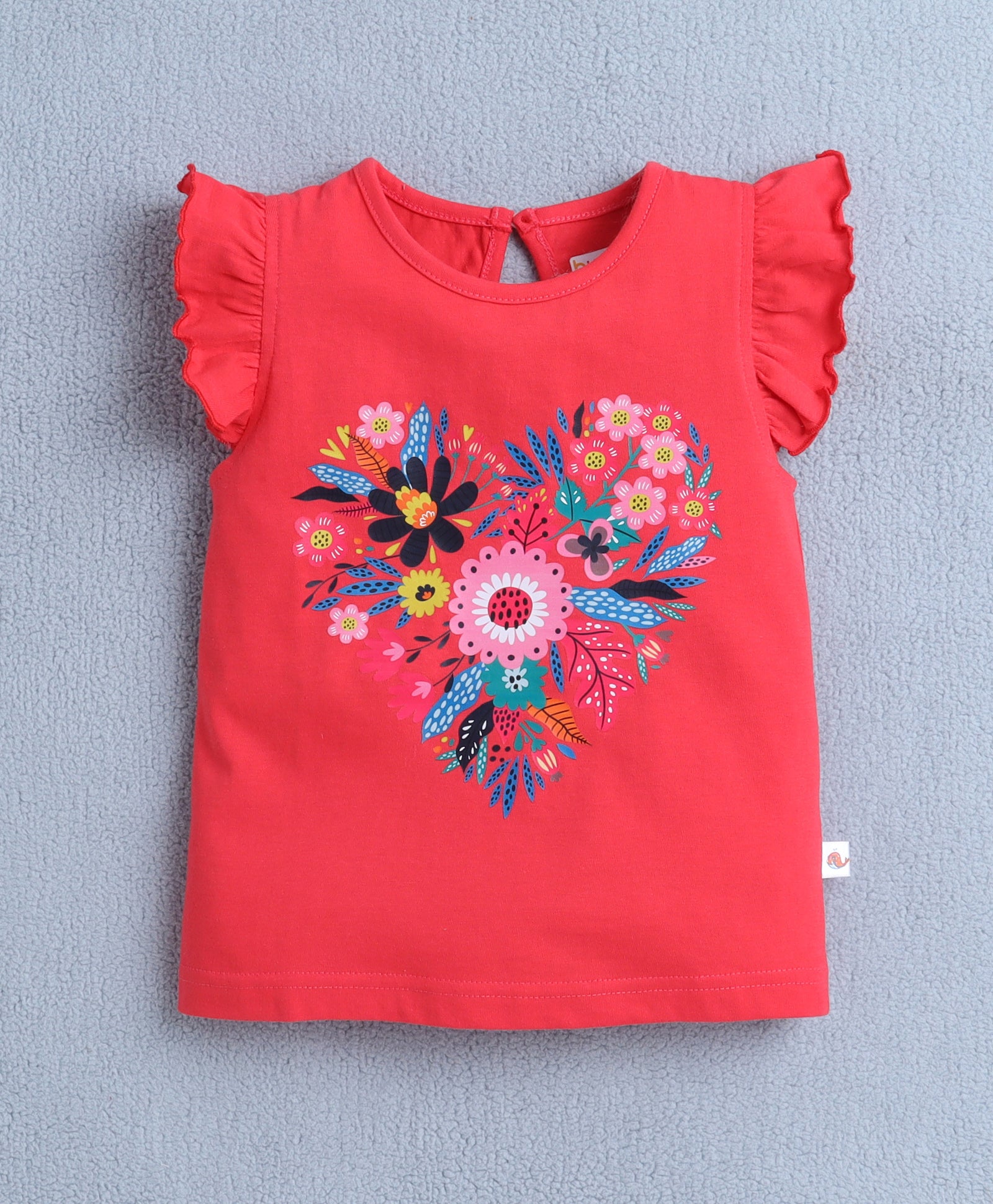 BUMZEE Red & Beige Girls Sleeveless T-Shirt Pack Of 2