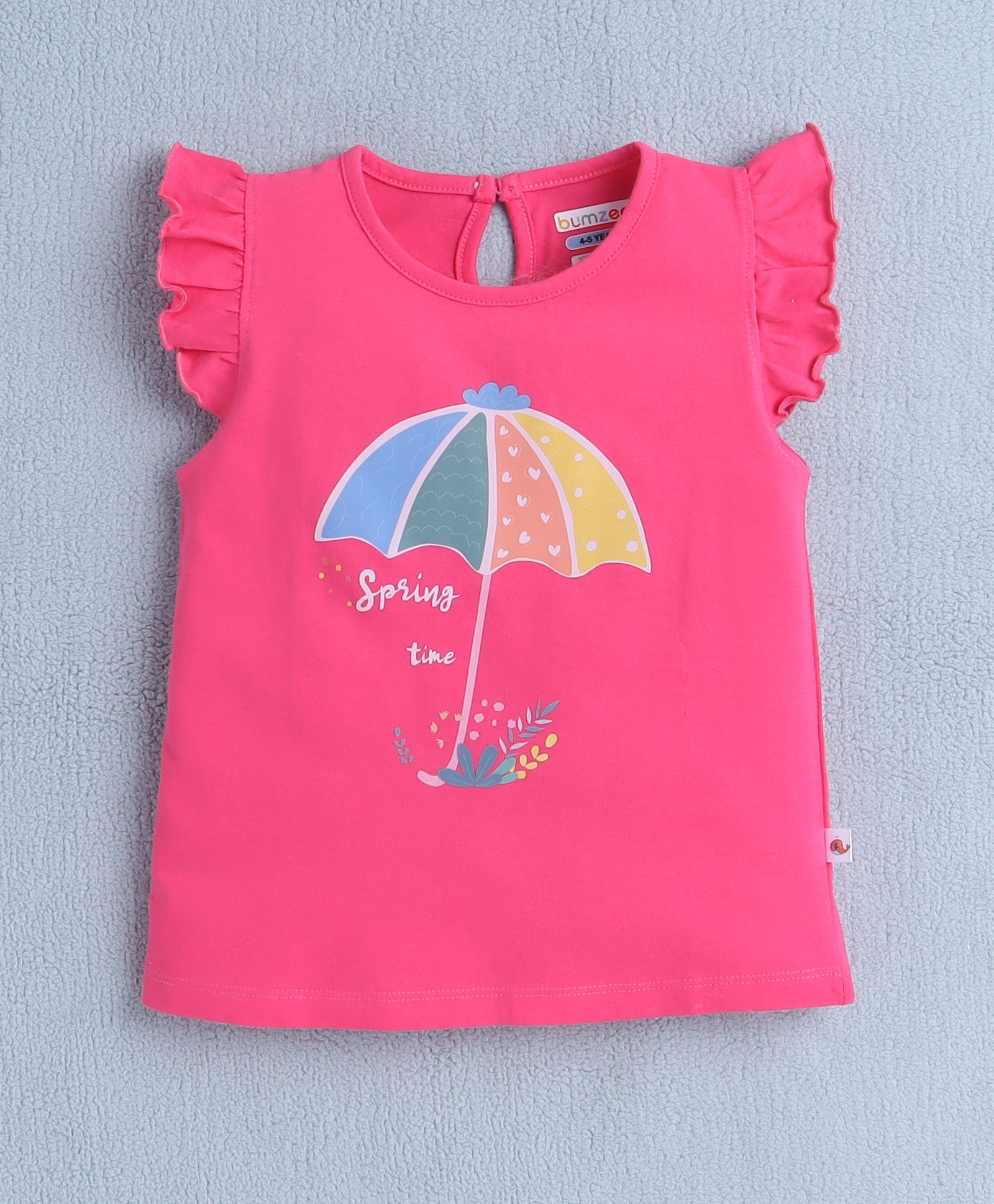BUMZEE Peach & Pink Girls Sleeveless T-Shirt Pack Of 2
