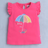 BUMZEE Peach & Pink Girls Sleeveless T-Shirt Pack Of 2