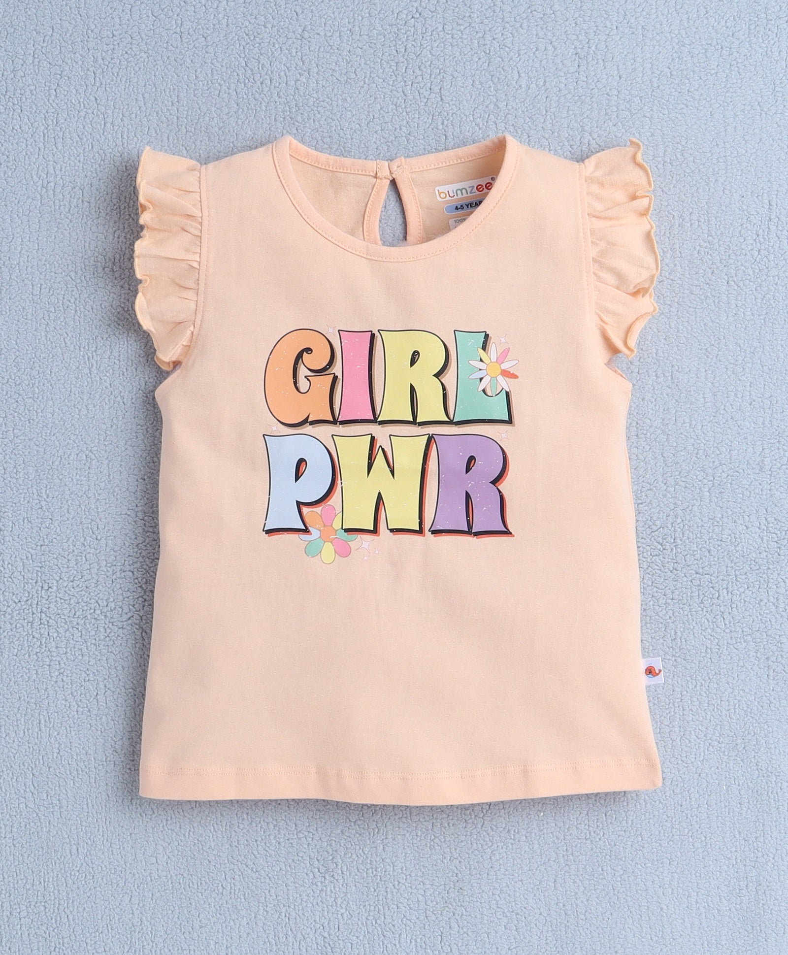 BUMZEE Peach & Pink Girls Sleeveless T-Shirt Pack Of 2