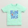 Mint Green Boys Half Sleeves Cotton T-Shirt & Pyjama Set