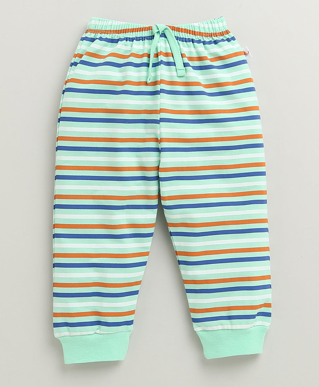 Bumzee Mint Green Striped T-Shirt & Pyjama Set, Half Sleeves, 100% Cotton