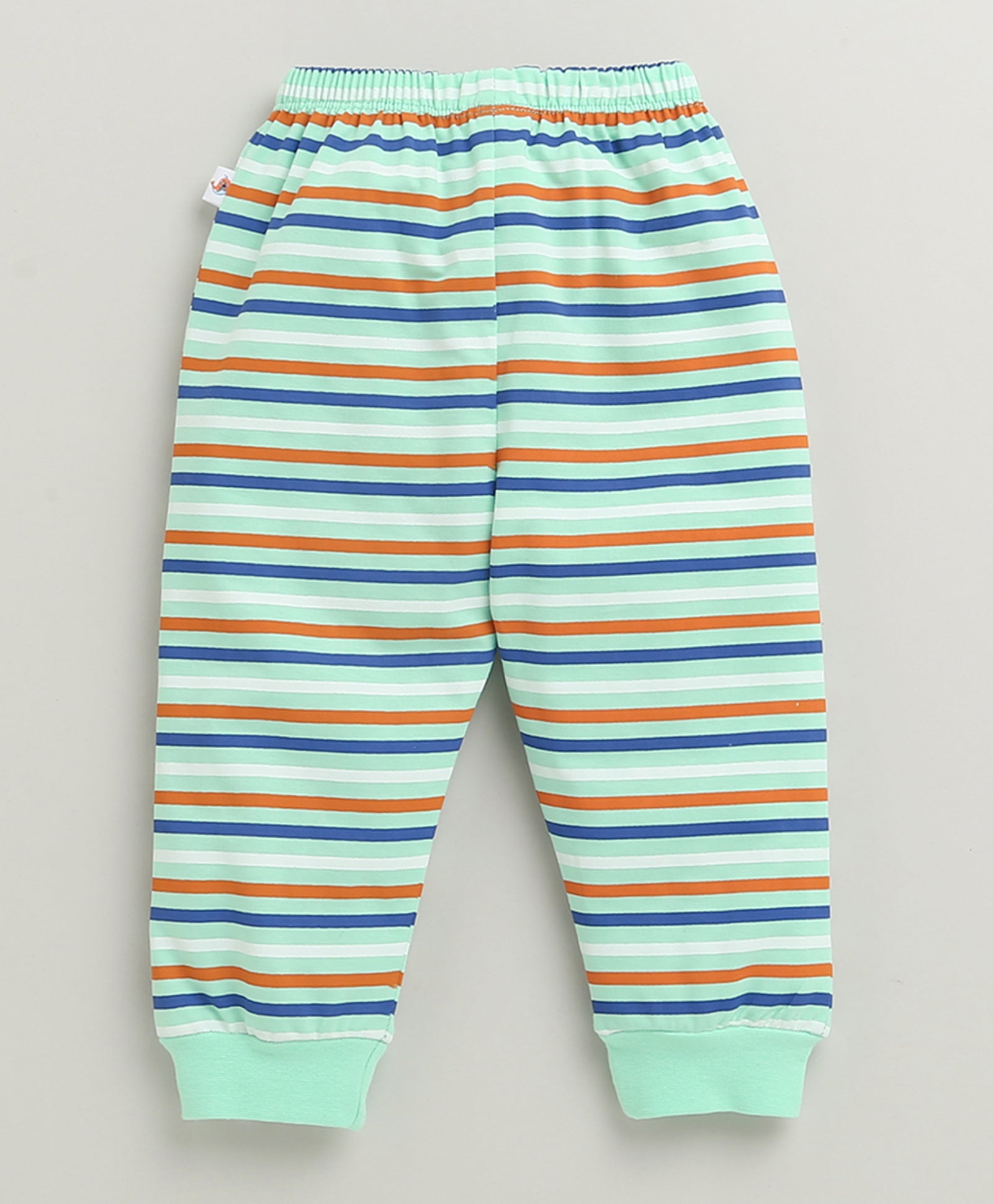 Boys 100% Cotton Stripes T-Shirt & Pyjama Set - Mint Green
