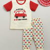 Boys 100% Cotton Graphic T-Shirt & Pyjama Set - Cream