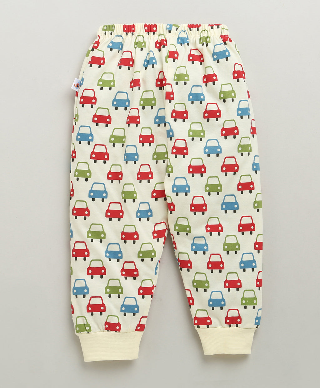 Bumzee Cream Graphic Print T-Shirt & Pyjama Set, Half Sleeves, 100% Cotton