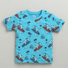 Boys 100% Cotton Animal T-Shirt & Pyjama Set - Blue
