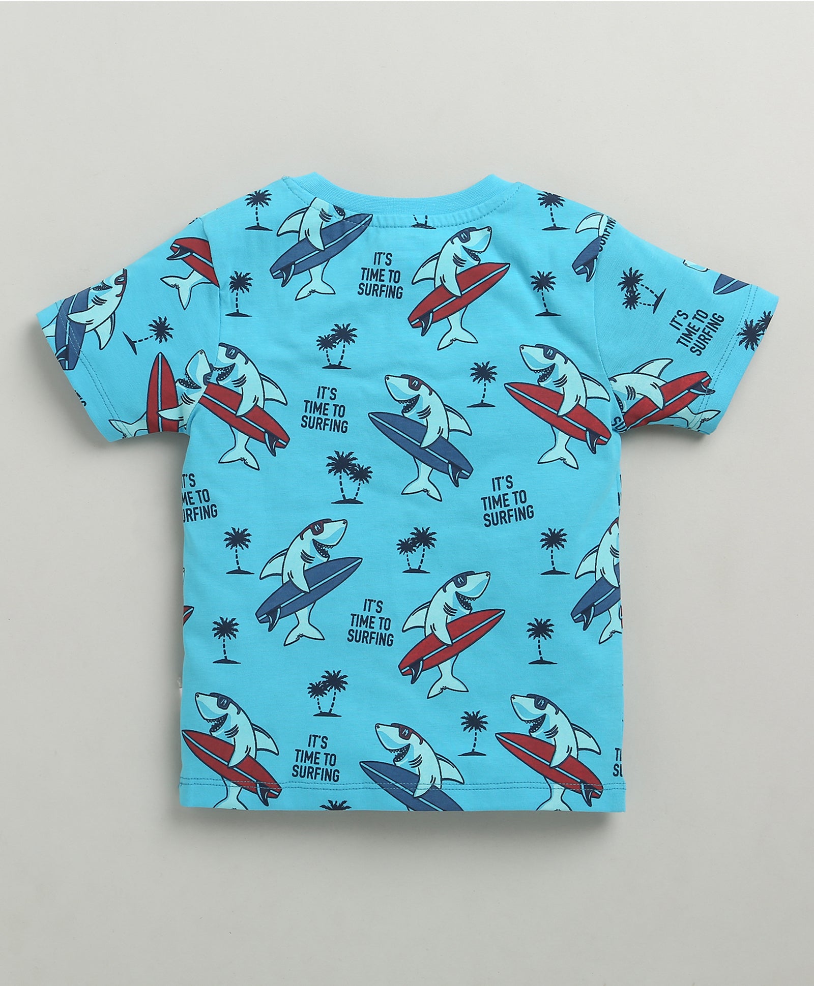 Boys 100% Cotton Animal T-Shirt & Pyjama Set - Blue