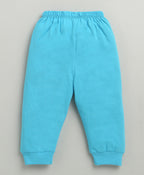 Bumzee Blue Animal Print T-Shirt & Pyjama Set, Half Sleeves, 100% Cotton (Style Peb10357)