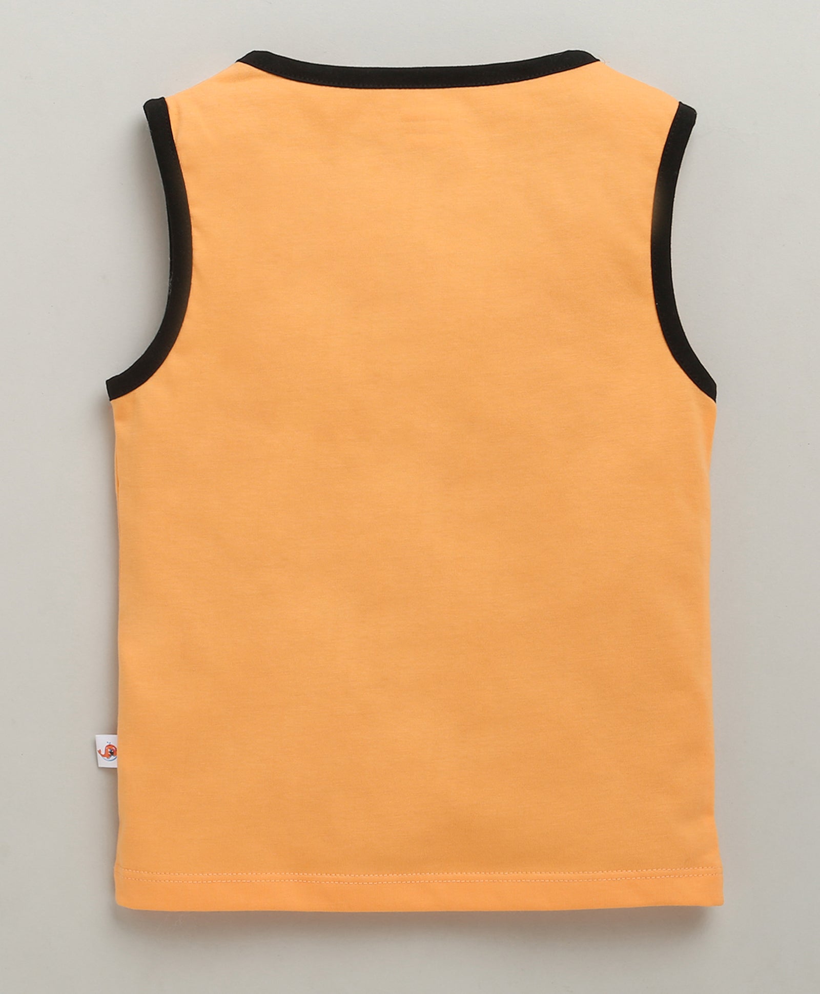 BUMZEE Royal Blue & Orange Boys Sleeveless Cotton T-Shirts Pack Of 2