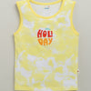 BUMZEE Yellow & Olive Boys Sleeveless Cotton T-Shirts Pack Of 2
