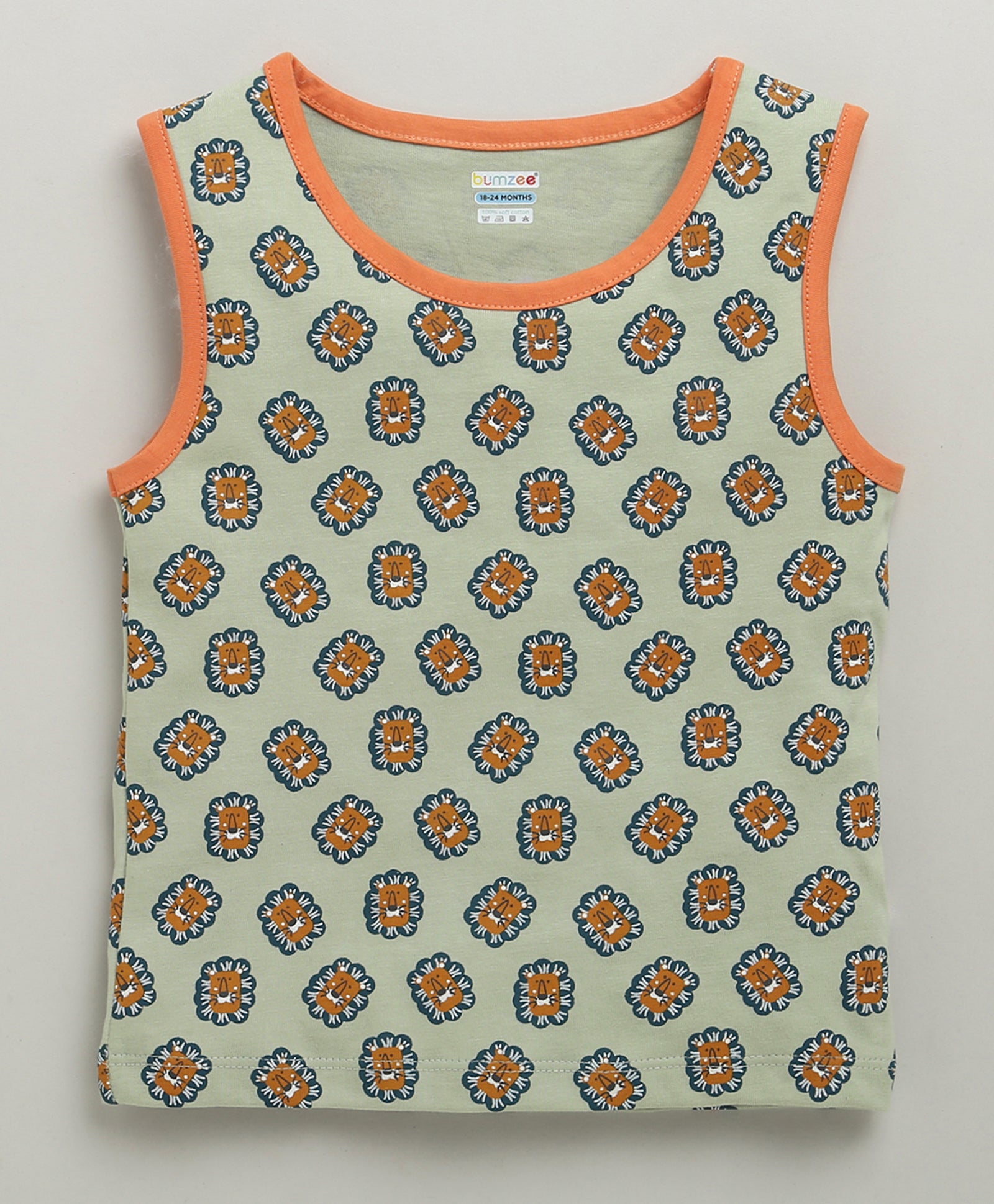BUMZEE Yellow & Olive Boys Sleeveless Cotton T-Shirts Pack Of 2