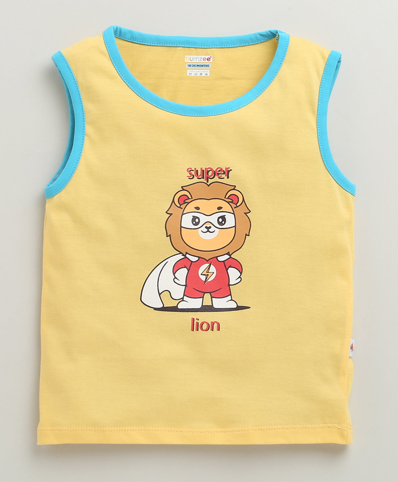 BUMZEE Yellow & Red Boys Sleeveless Cotton T-Shirts Pack Of 2