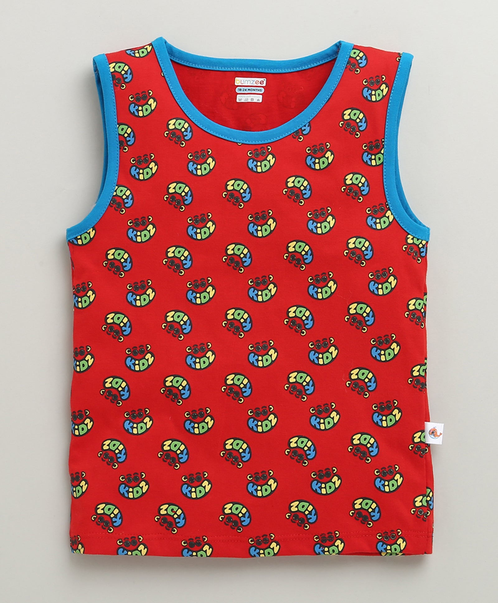 BUMZEE Yellow & Red Boys Sleeveless Cotton T-Shirts Pack Of 2
