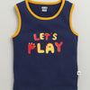 BUMZEE Navy & Multi Boys Sleeveless Cotton T-Shirts Pack Of 2