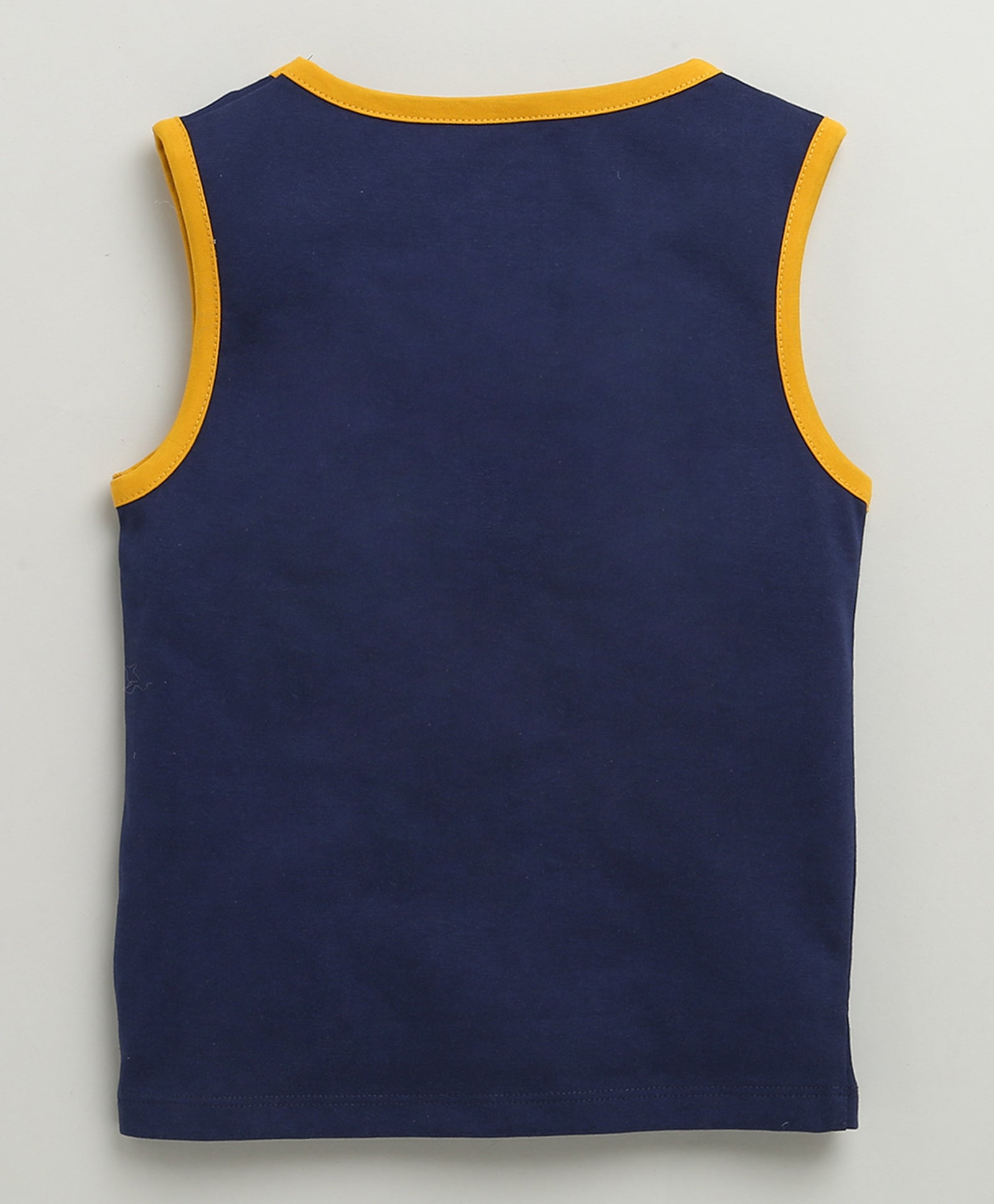 BUMZEE Navy & Multi Boys Sleeveless Cotton T-Shirts Pack Of 2